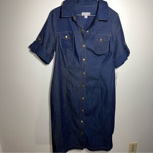 Shelby & Palmer Dark Blue Denim Midi Dress